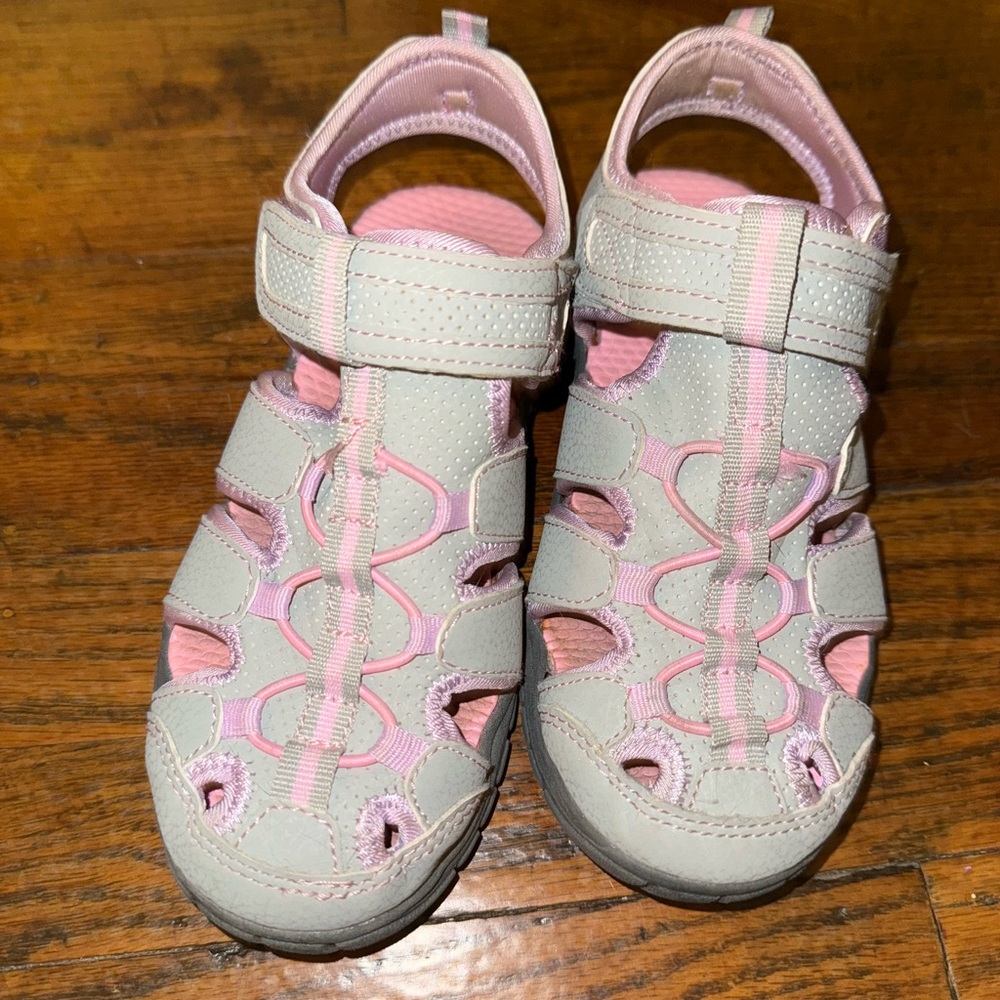 Kids Pink and Gray Sandals